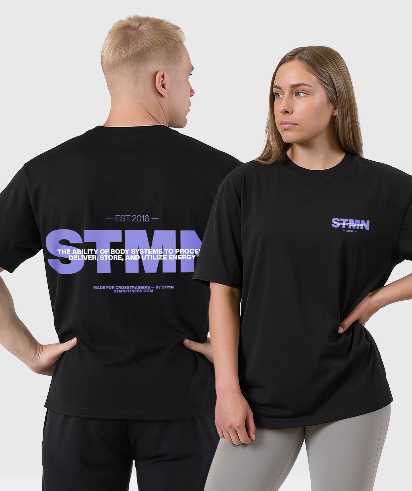 "DOWNTOWN" Loose-Fit Tee Black Lilac