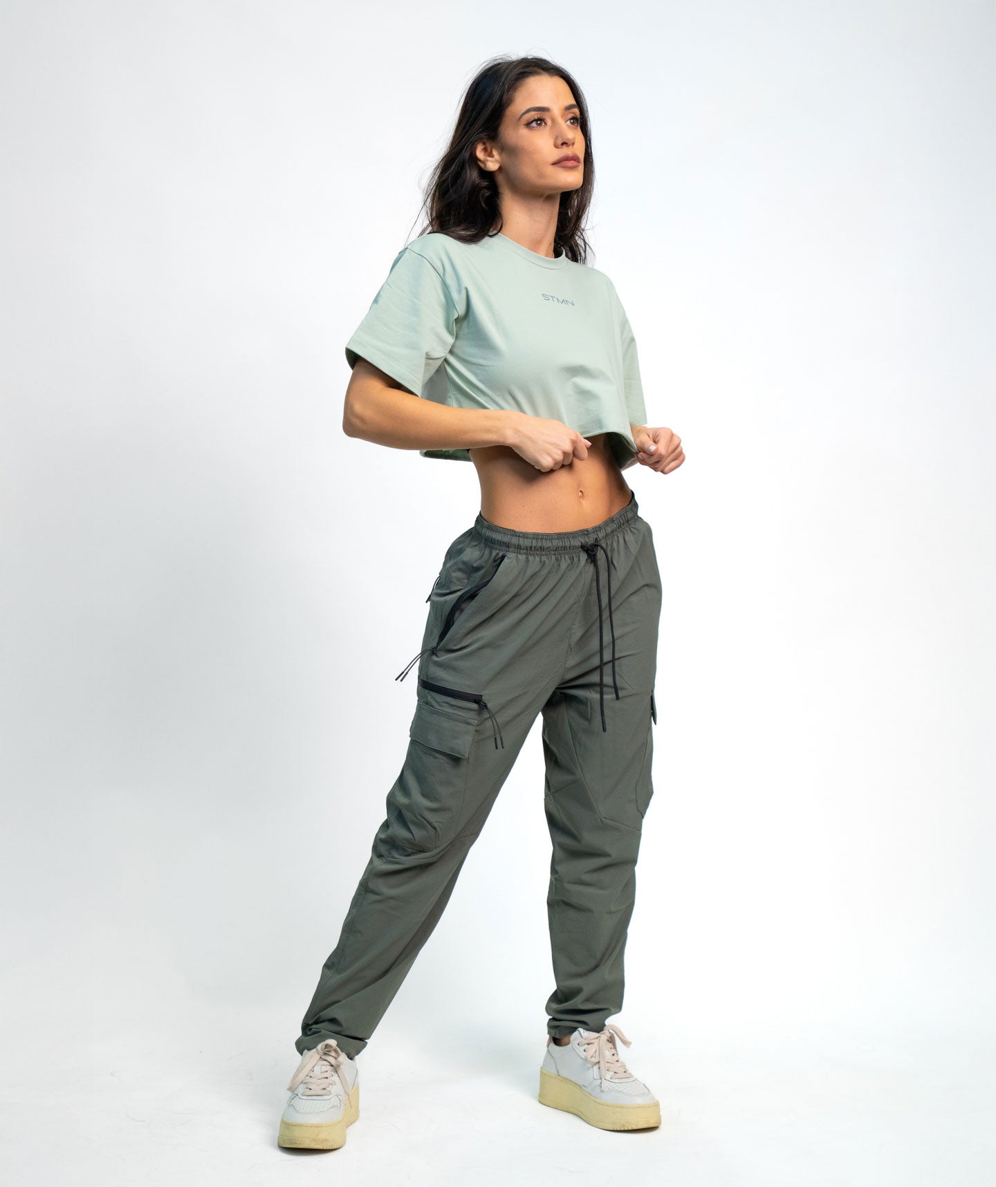 "BE A GAME CHANGER" Cropped Tee SOLID Arctic Rush Woman