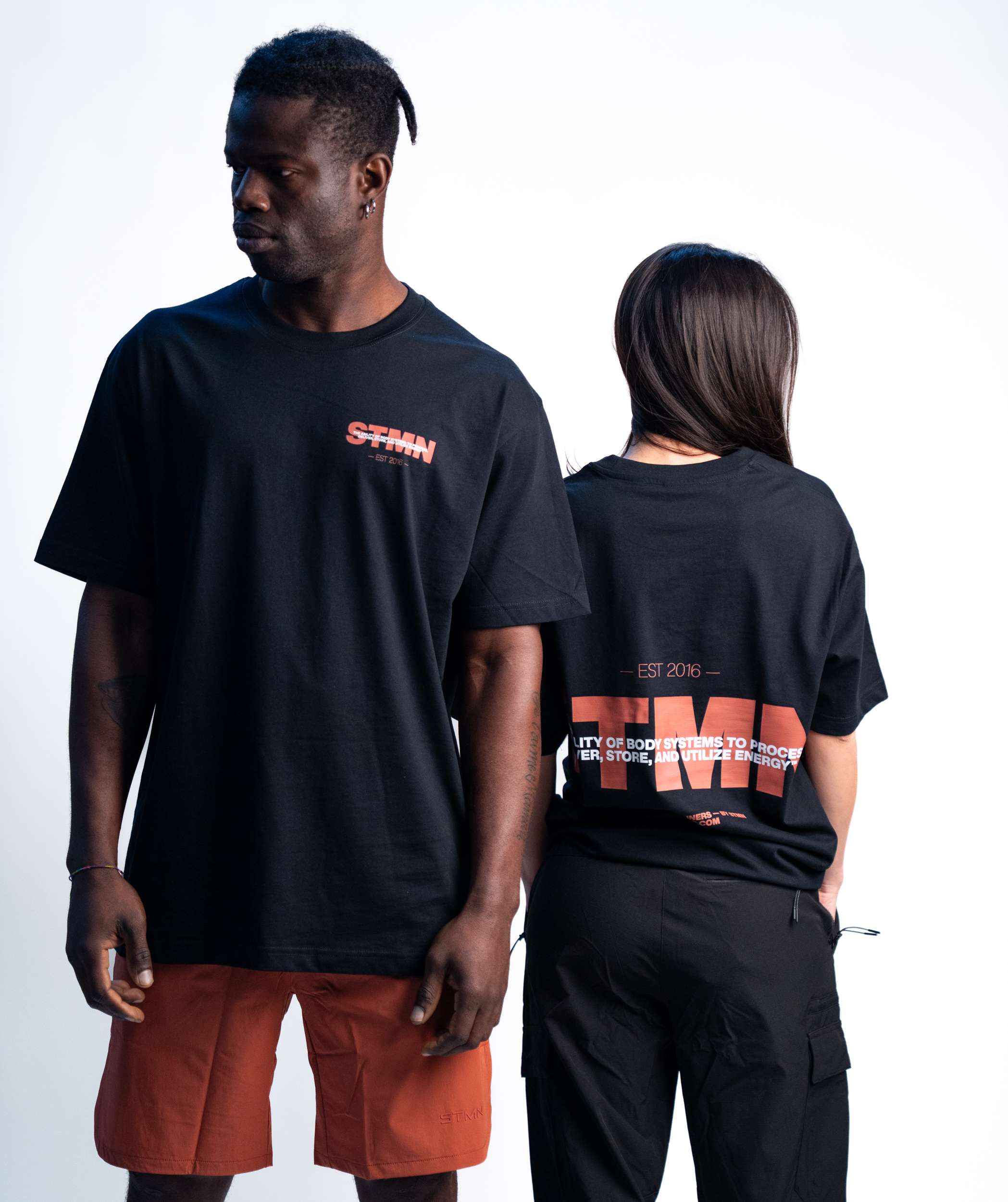 "DOWNTOWN" Loose-Fit Tee Black Brick