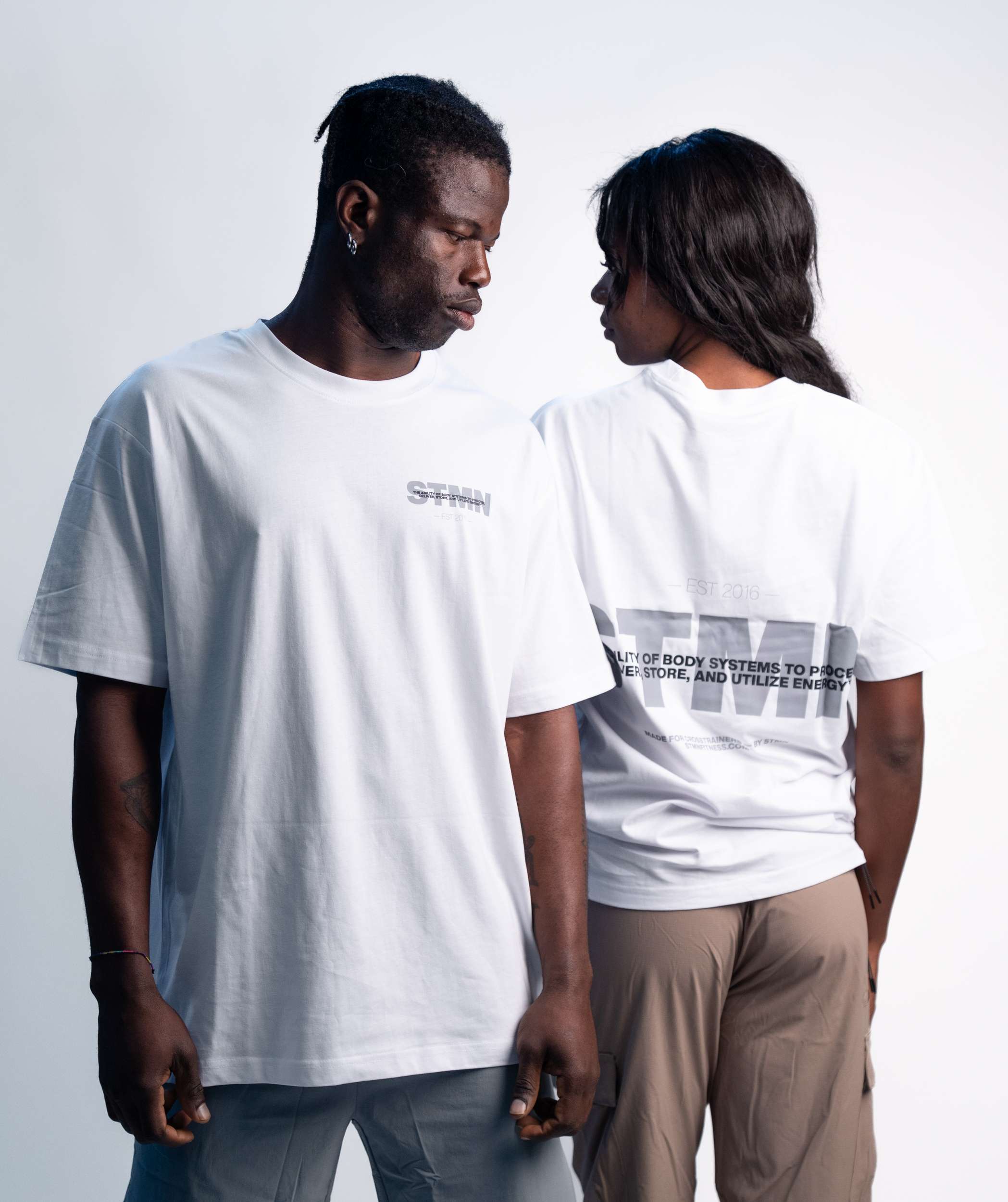 "DOWNTOWN" Loose-Fit Tee White Ice Grey