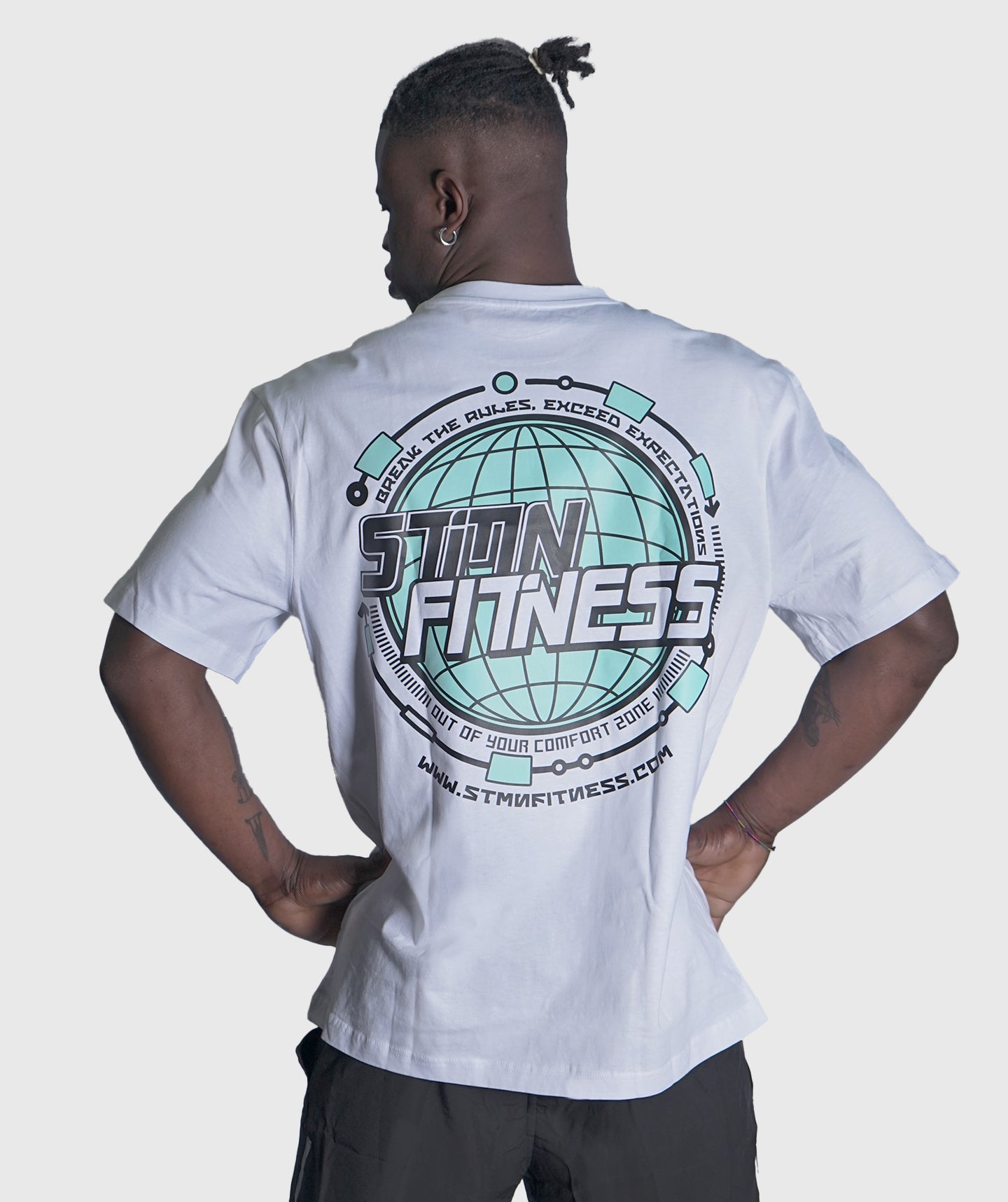 T-shirt Unisex "SPACE" Loose-Fit White - STMN Fitness