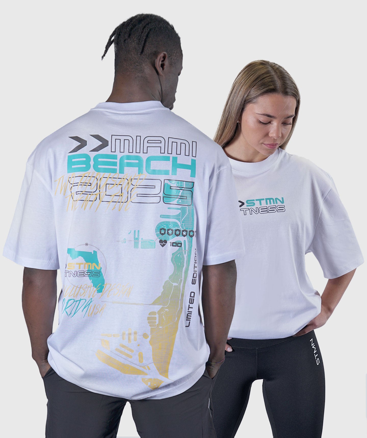 T-shirt "MIAMI BEACH 2025" Limited Ed. Loose-Fit White Unisex