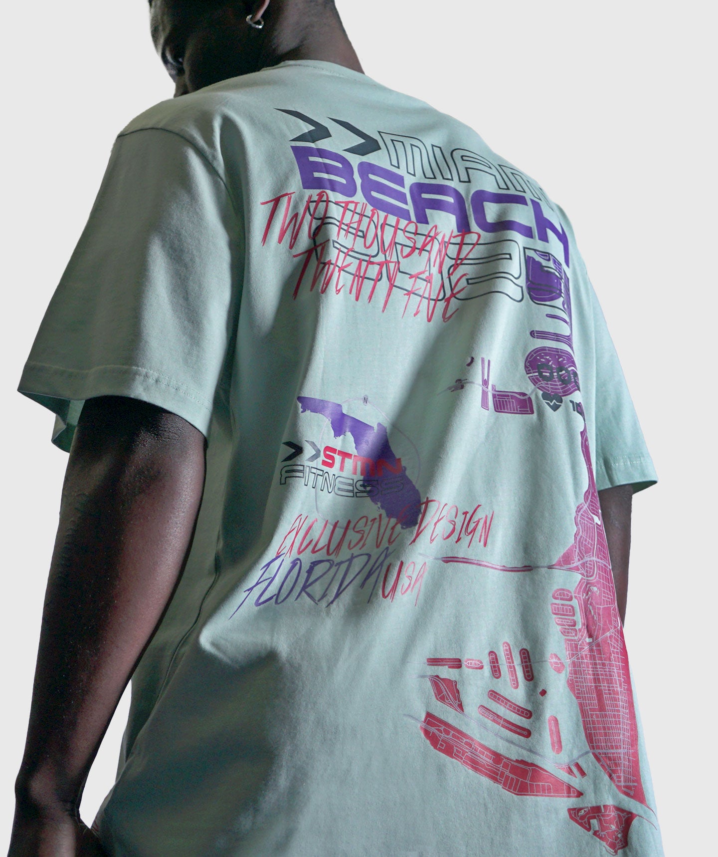 <tc>T-shirt</tc> &quot;MIAMI BEACH 2025" Limited Ed. Loose-Fit Mint Unisex