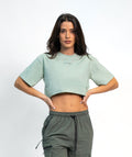 "BE A GAME CHANGER" Cropped Tee SOLID Arctic Rush Woman - STMN Fitness