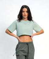"BE A GAME CHANGER" Cropped Tee SOLID Arctic Rush Woman
