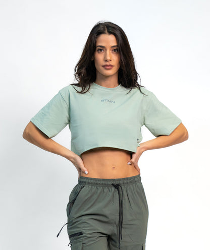 "BE A GAME CHANGER" Cropped Tee SOLID Arctic Rush Woman