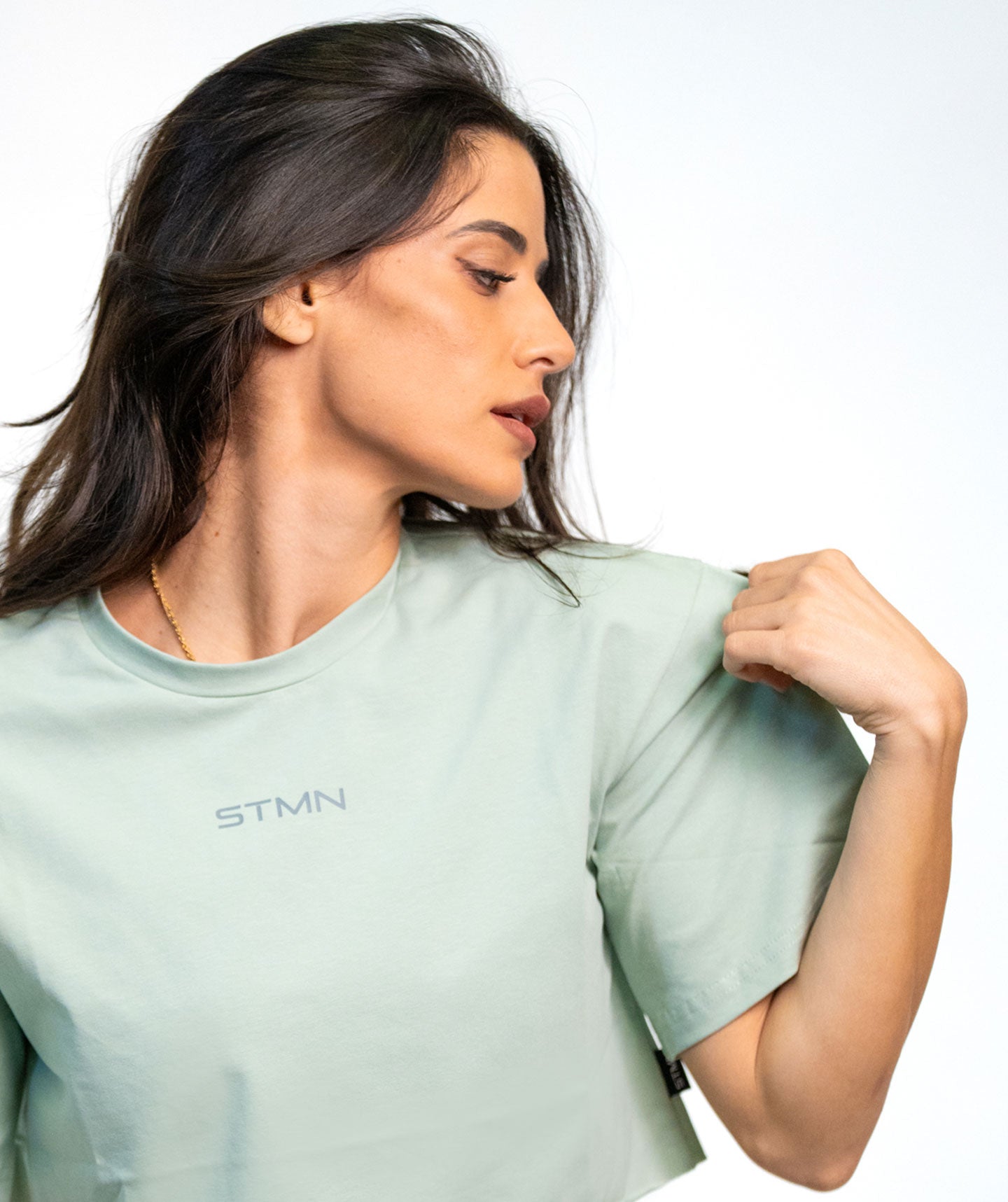 "BE A GAME CHANGER" Cropped Tee SOLID Arctic Rush Woman