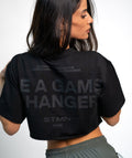 "BE A GAME CHANGER" Cropped Tee SOLID Black Woman - STMN Fitness