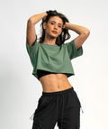 "BE A GAME CHANGER" Cropped Tee SOLID Deep Core Woman - STMN Fitness