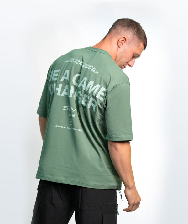 "BE A GAME CHANGER" Loose-Fit Tee SOLID Deep Core Unisex - STMN Fitness