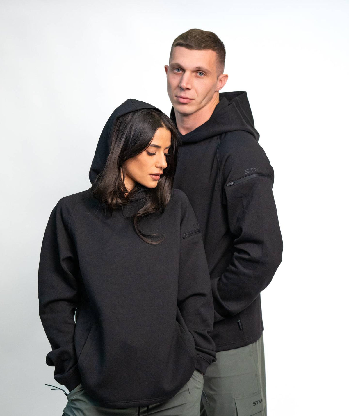 Felpa Con Cappuccio SOLID Black Unisex - STMN Fitness