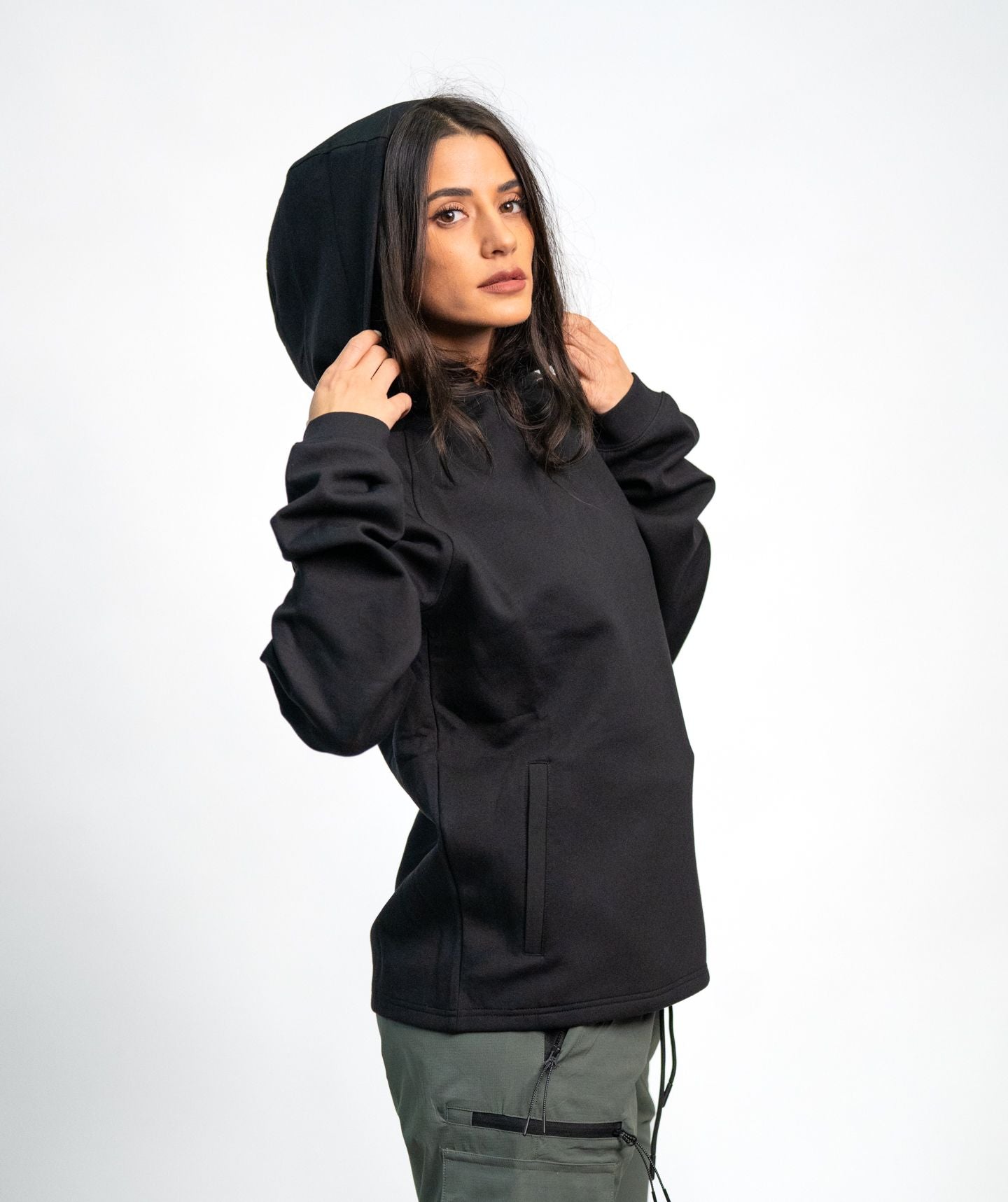 Felpa Con Cappuccio SOLID Black Unisex