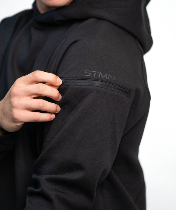 Felpa Con Cappuccio SOLID Black Unisex - STMN Fitness