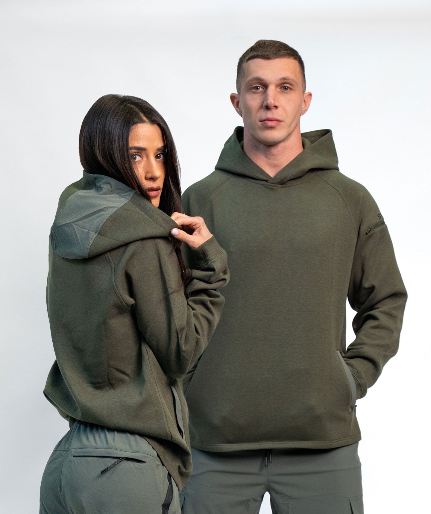 Felpa Con Cappuccio SOLID Green Unisex