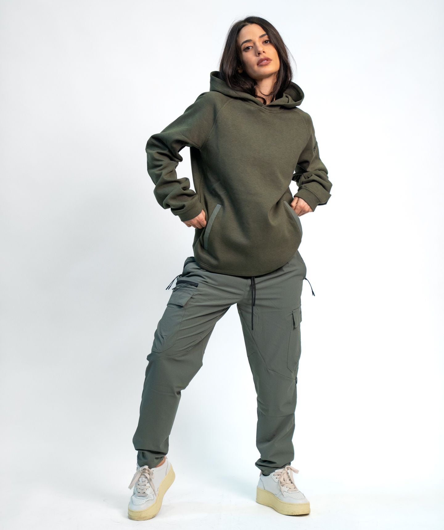 Felpa Con Cappuccio SOLID Green Unisex