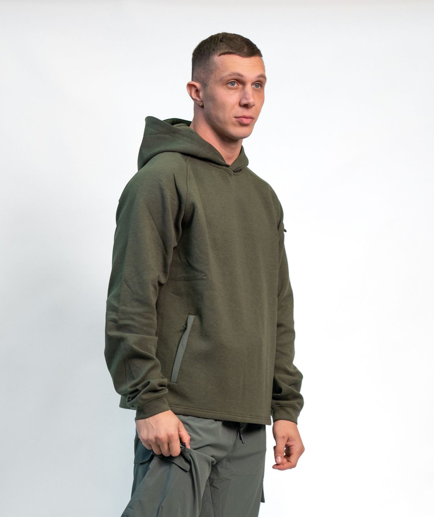 Felpa Con Cappuccio SOLID Green Unisex - STMN Fitness
