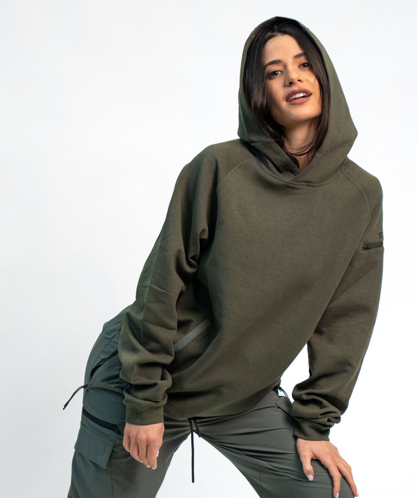 Felpa Con Cappuccio SOLID Green Unisex