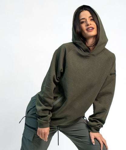 Felpa Con Cappuccio SOLID Green Unisex