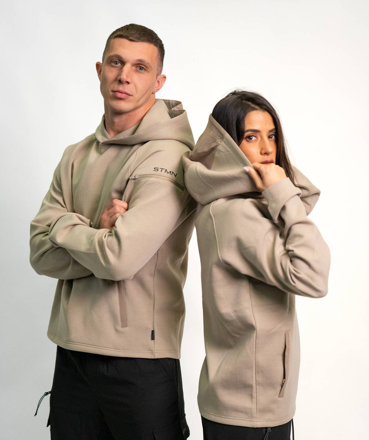 Felpa Con Cappuccio SOLID Sand Unisex - STMN Fitness
