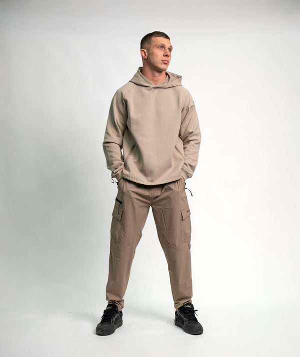 Felpa Con Cappuccio SOLID Sand Unisex - STMN Fitness