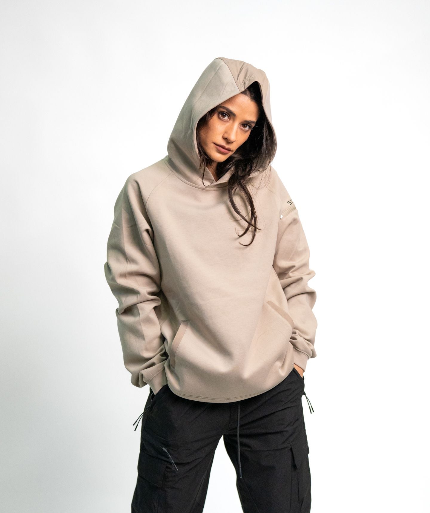 Felpa Con Cappuccio SOLID Sand Unisex