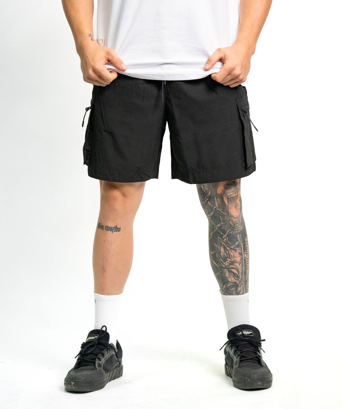Cargo Shorts SOLID Black - STMN Fitness
