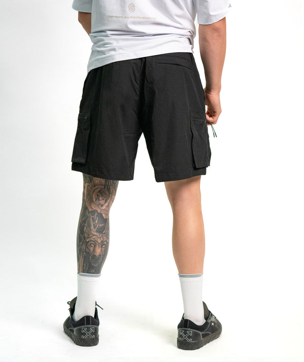 Cargo Shorts SOLID Black - STMN Fitness