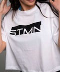 T-shirt STMN Loose-Fit Cropped White WMN - STMN Fitness