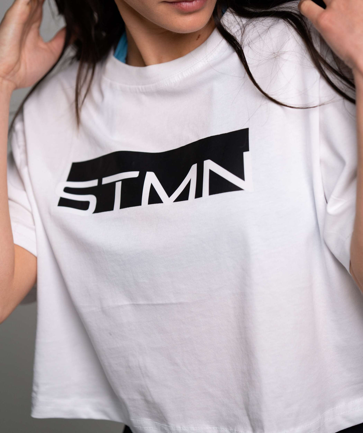 T-shirt STMN Loose-Fit Cropped White WMN - STMN Fitness