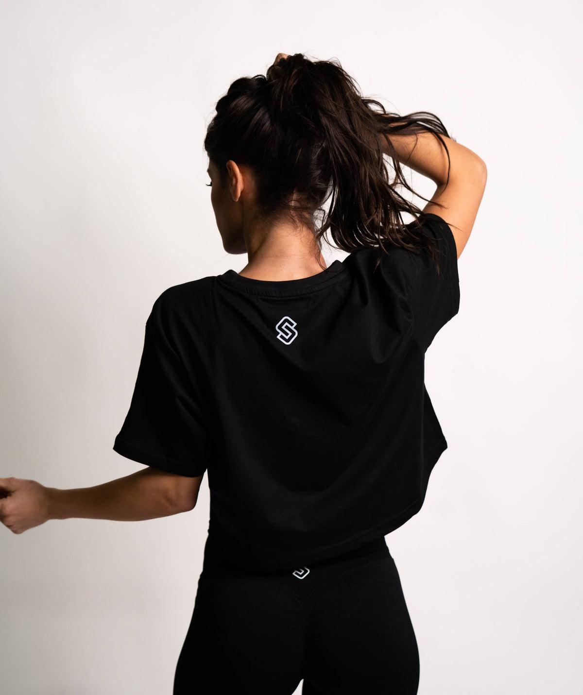 T-shirt STMN Loose-Fit Cropped Black WMN - STMN Fitness