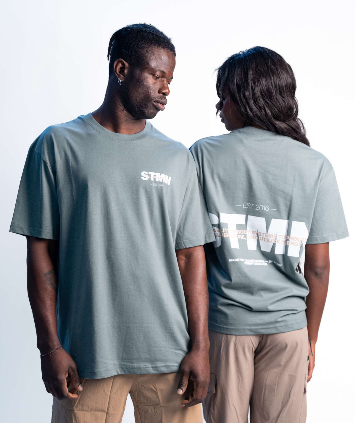 "DOWNTOWN" Loose-Fit Tee Ocean Sand - STMN Fitness