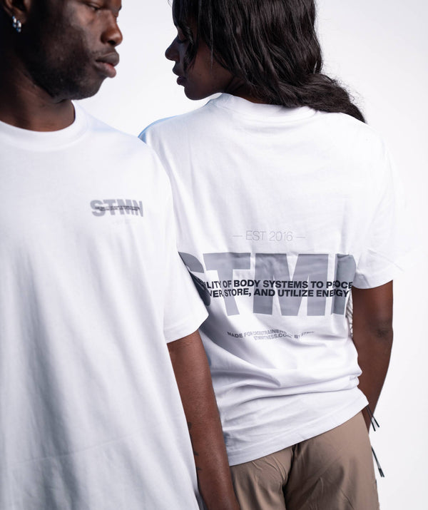 "DOWNTOWN" Loose-Fit Tee White Ice Grey - STMN Fitness