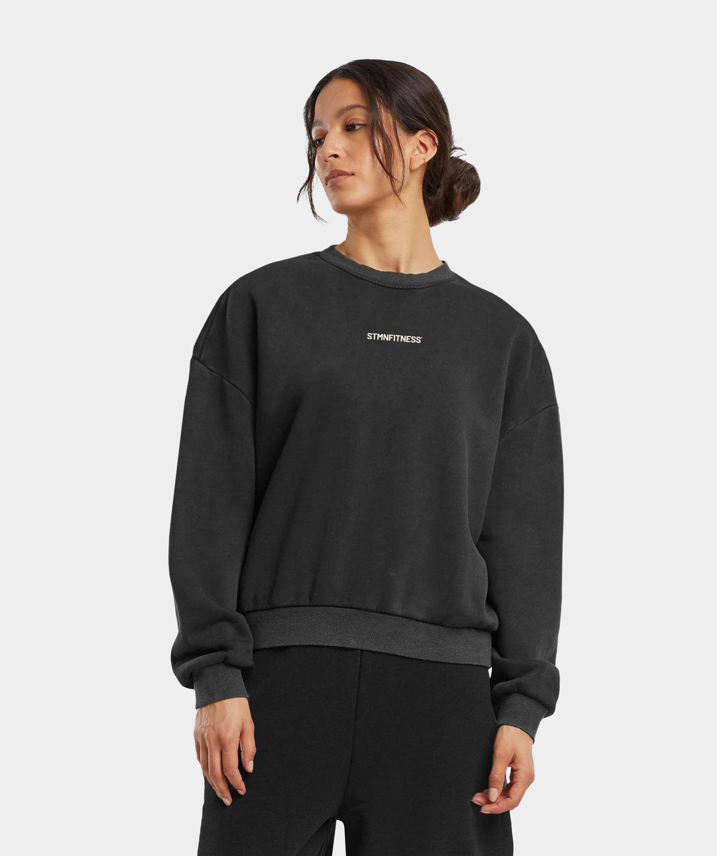 Felpa girocollo ICON Black Wash Donna