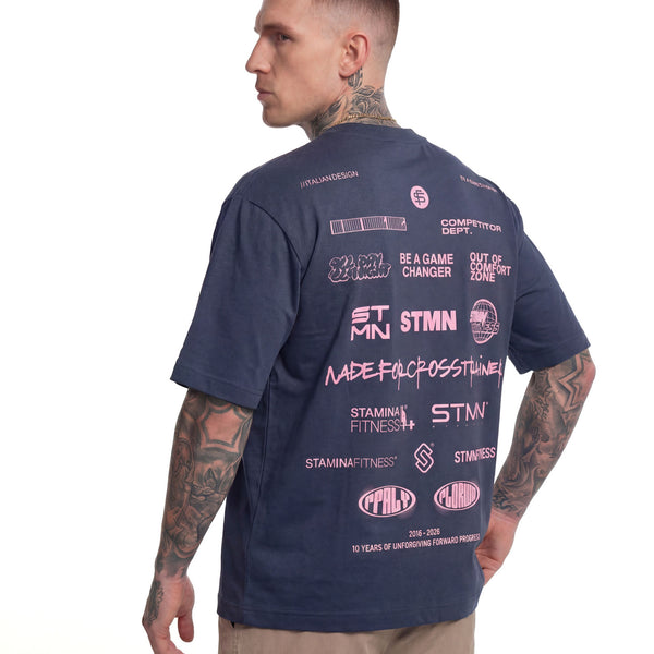 PRE-ORDER "10TH ANNIVERSARY" Loose-Fit Tee Blue / Pink Unisex - STMN Fitness