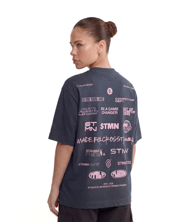 PRE-ORDER "10TH ANNIVERSARY" Loose-Fit Tee Blue / Pink Unisex - STMN Fitness