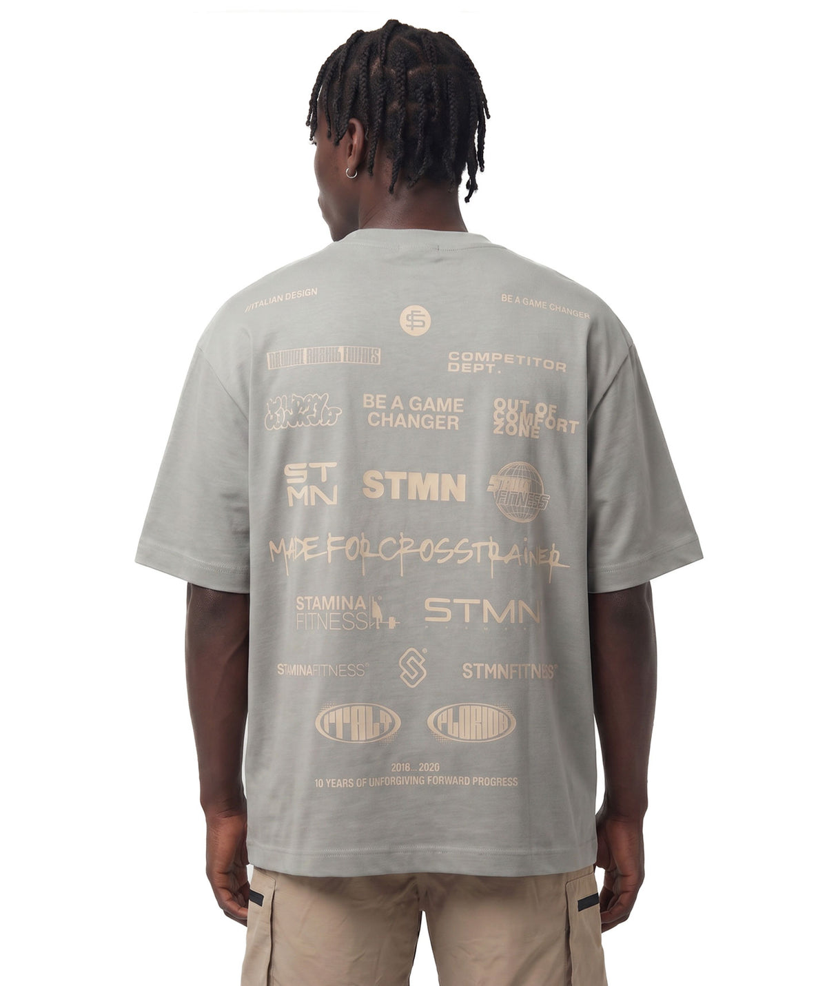 PRE-ORDER "10TH ANNIVERSARY" Loose-Fit Tee Salvia / Dusty Rose Unisex - STMN Fitness