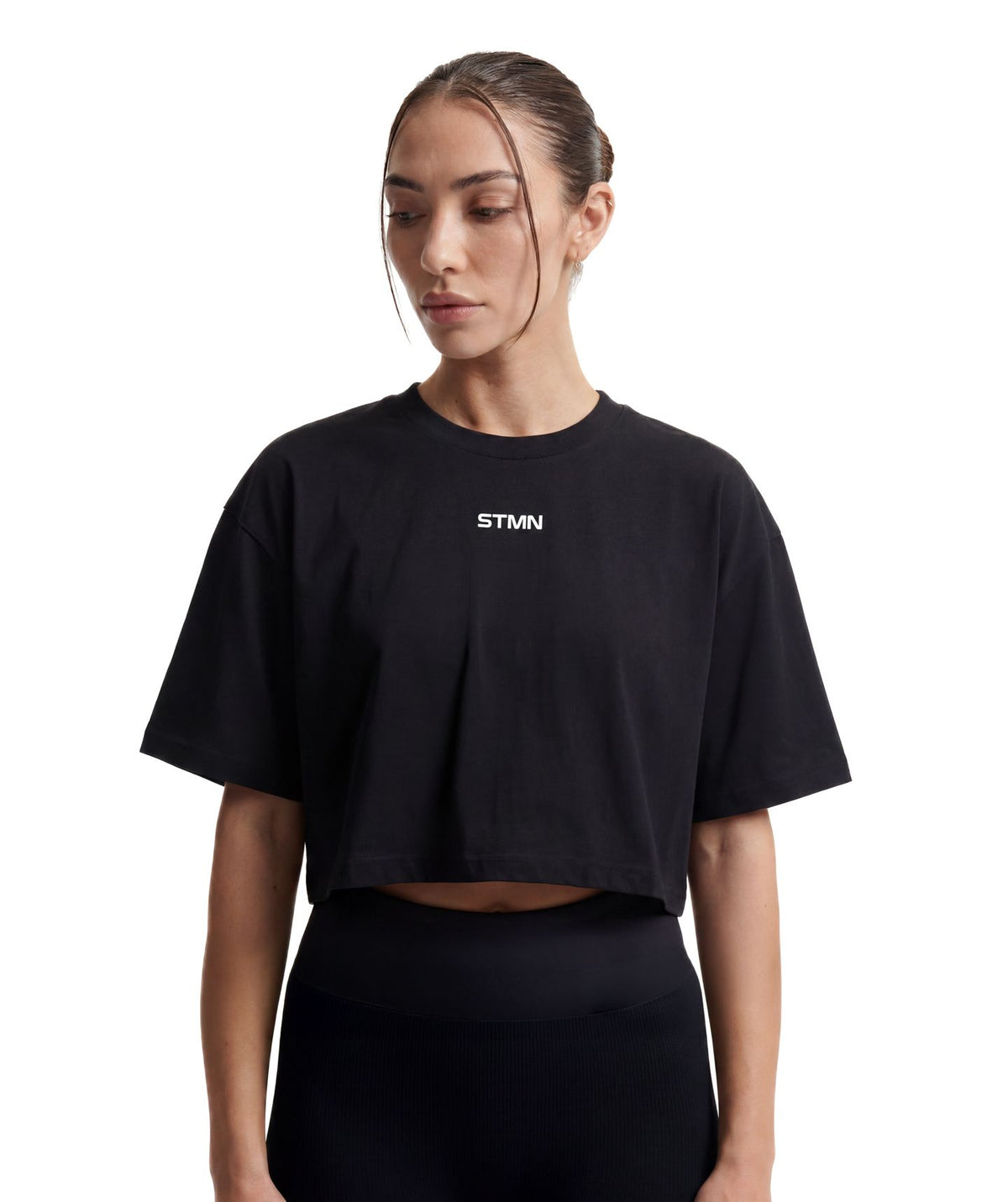 "UFP" Cropped Tee Black Donna
