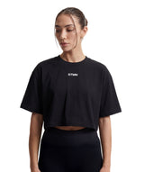 "UFP" Cropped Tee Black Donna