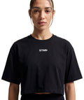 "UFP" Cropped Tee Black Donna