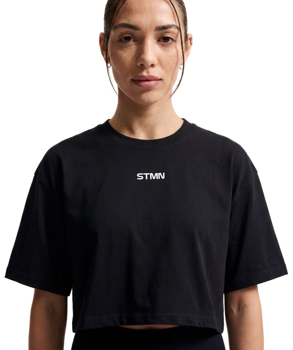 "UFP" Cropped Tee Black Donna - STMN Fitness