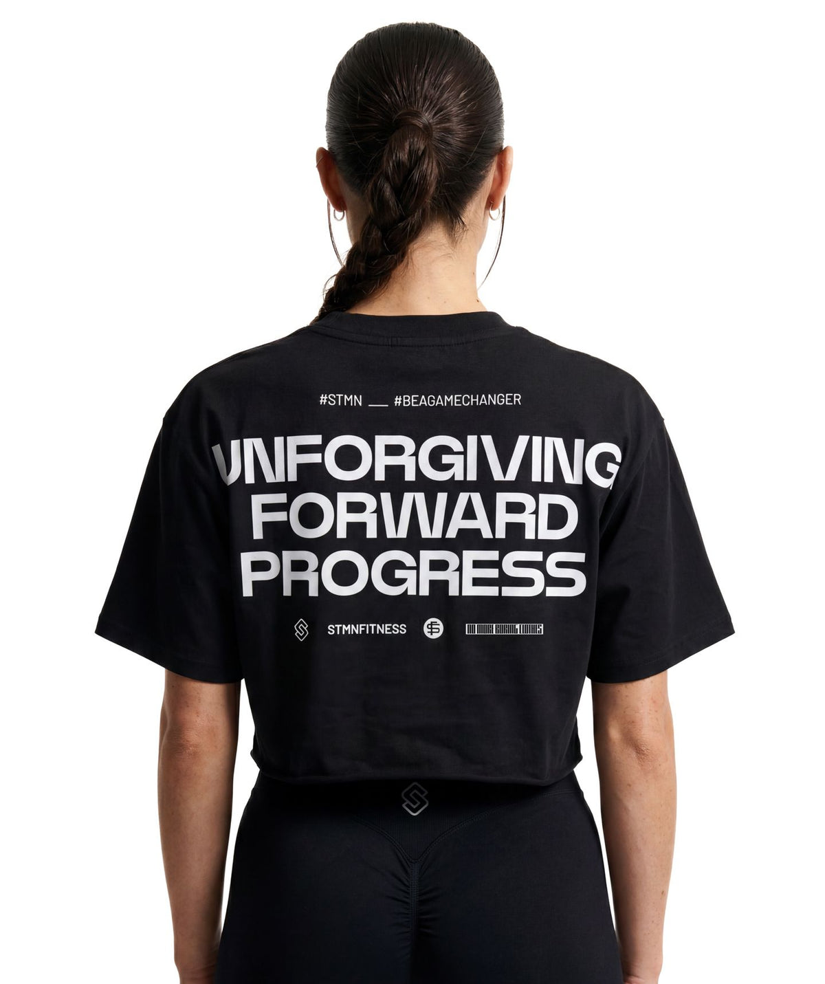 "UFP" Cropped Tee Black Donna