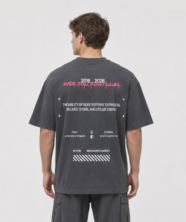 "Italy - Florida" Loose-Fit Tee Grey Unisex - STMN Fitness