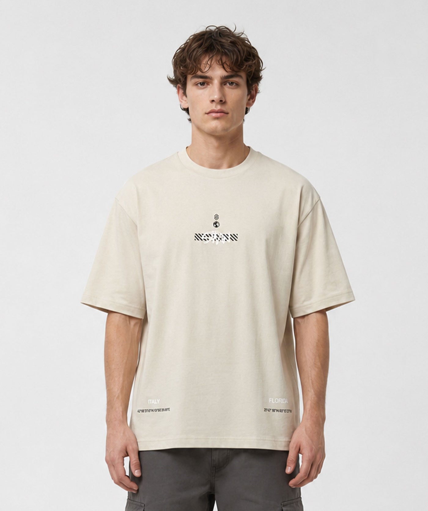 "Italy - Florida" Loose-Fit Tee Sand Unisex - STMN Fitness