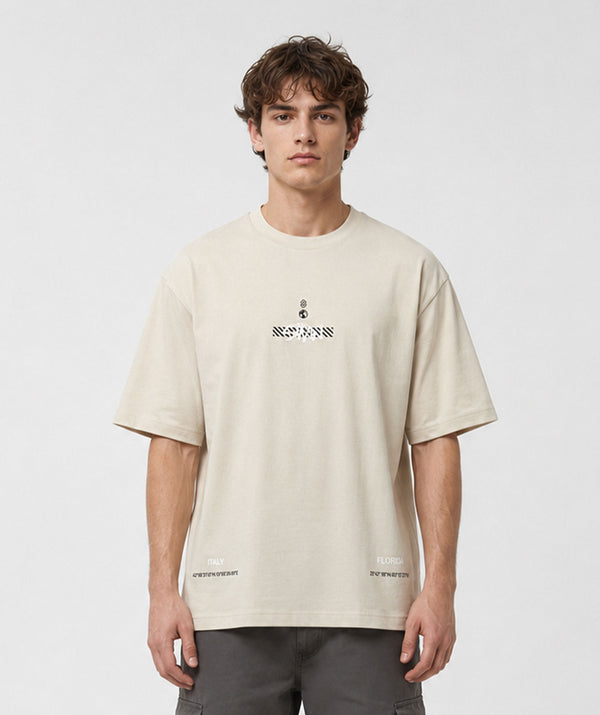 "Italy - Florida" Loose-Fit Tee Sand Unisex - STMN Fitness