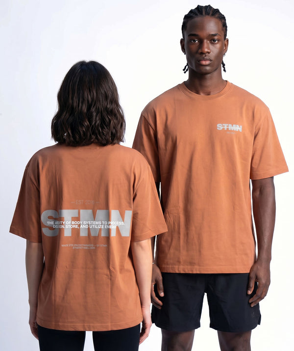 "DOWNTOWN" Loose-Fit Tee Chocolate Ice Grey - STMN Fitness