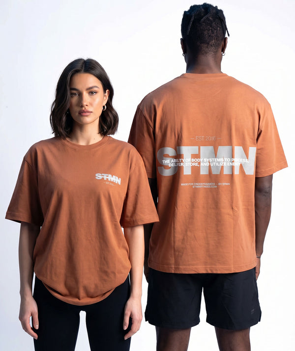 "DOWNTOWN" Loose-Fit Tee Chocolate Ice Grey - STMN Fitness