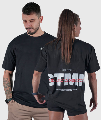 T-shirt "DOWNTOWN" Loose-Fit Black Unisex - STMN Fitness