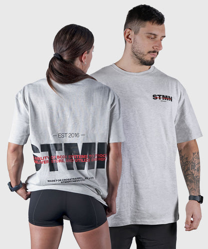 T-shirt "DOWNTOWN" Loose-Fit White Unisex - STMN Fitness