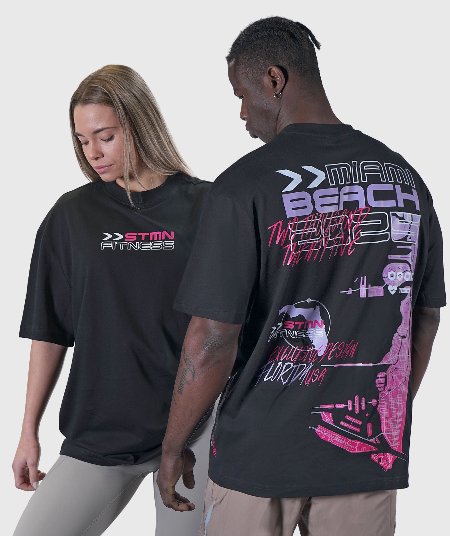 <tc>T-shirt</tc> &quot;MIAMI BEACH 2025" Limited Ed. Loose-Fit Black Unisex