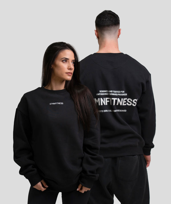 Felpa girocollo ICON Black Unisex - STMN Fitness